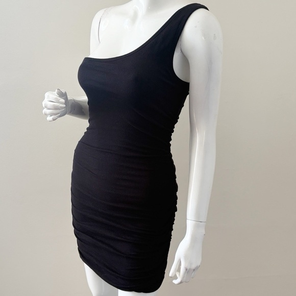 L*Space Alana Black One-Shoulder Ribbed Mini Bodycon Dress - Picture 6 of 6